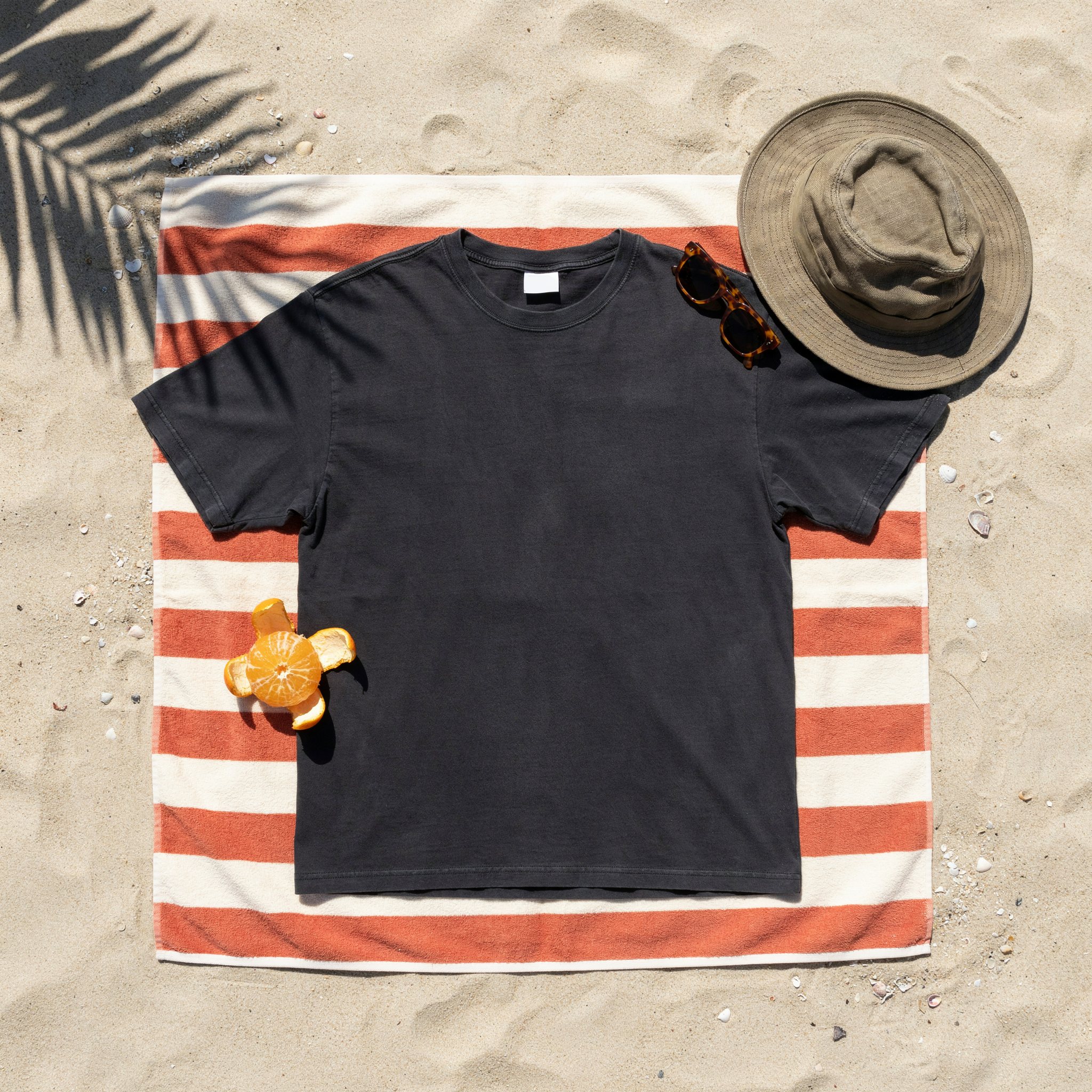Black Tee — Beach Towel
