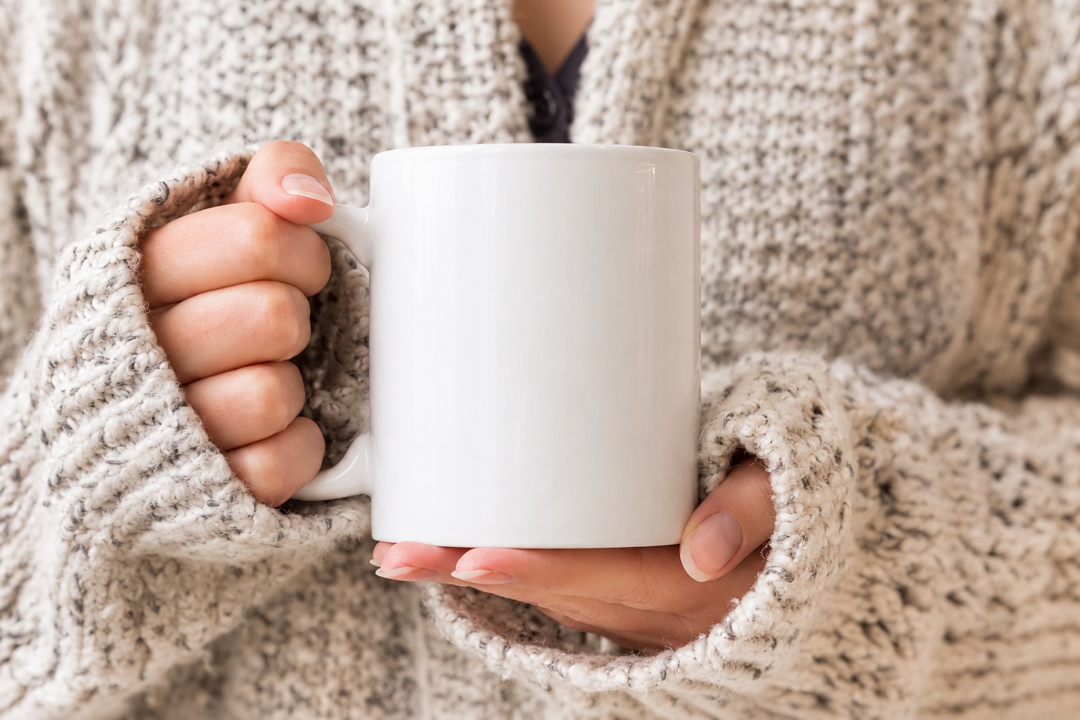 White Mug — Hands